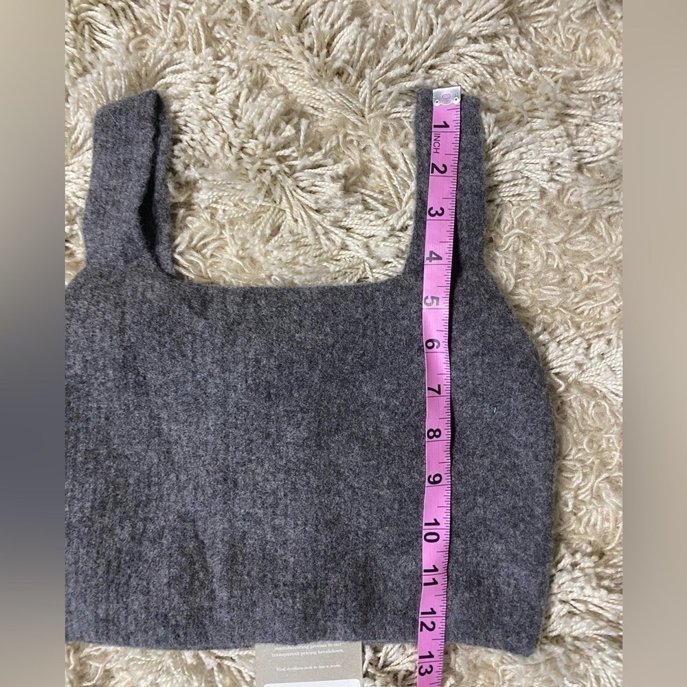Women's Square-Neck Knit Crop Tank Top - Gray